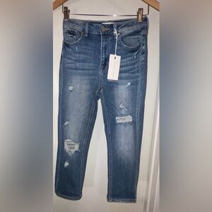 Risen Women's Distressed  Blue Cropped Jeans NWT Size 3/26 RDP5171